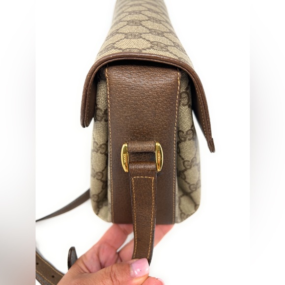 Gucci Crossbody Shoulder Bag Vintage Gucci Web Sherry Line -Medium size - Picture 6 of 15